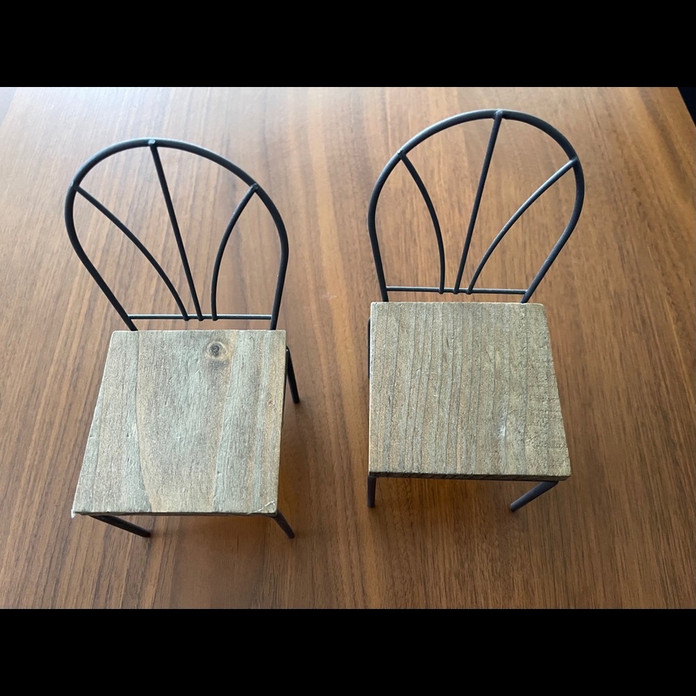 Cute and Small Decorative Metal & Wood Chairs - Picture 3 of 3